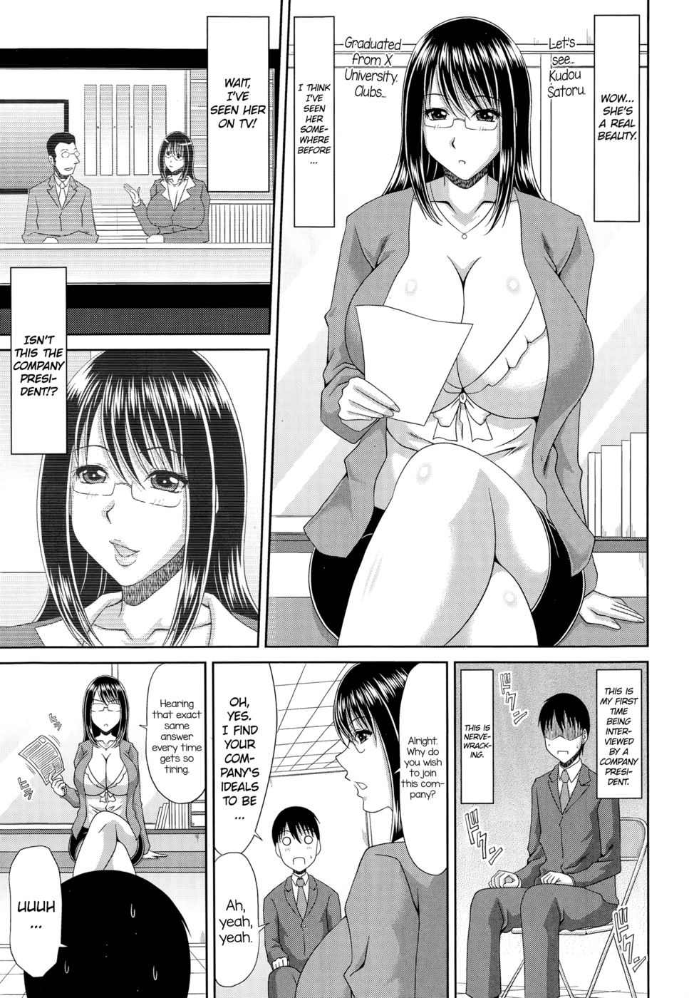 Hentai Manga Comic-Female President's Seductive Interview-Read-3